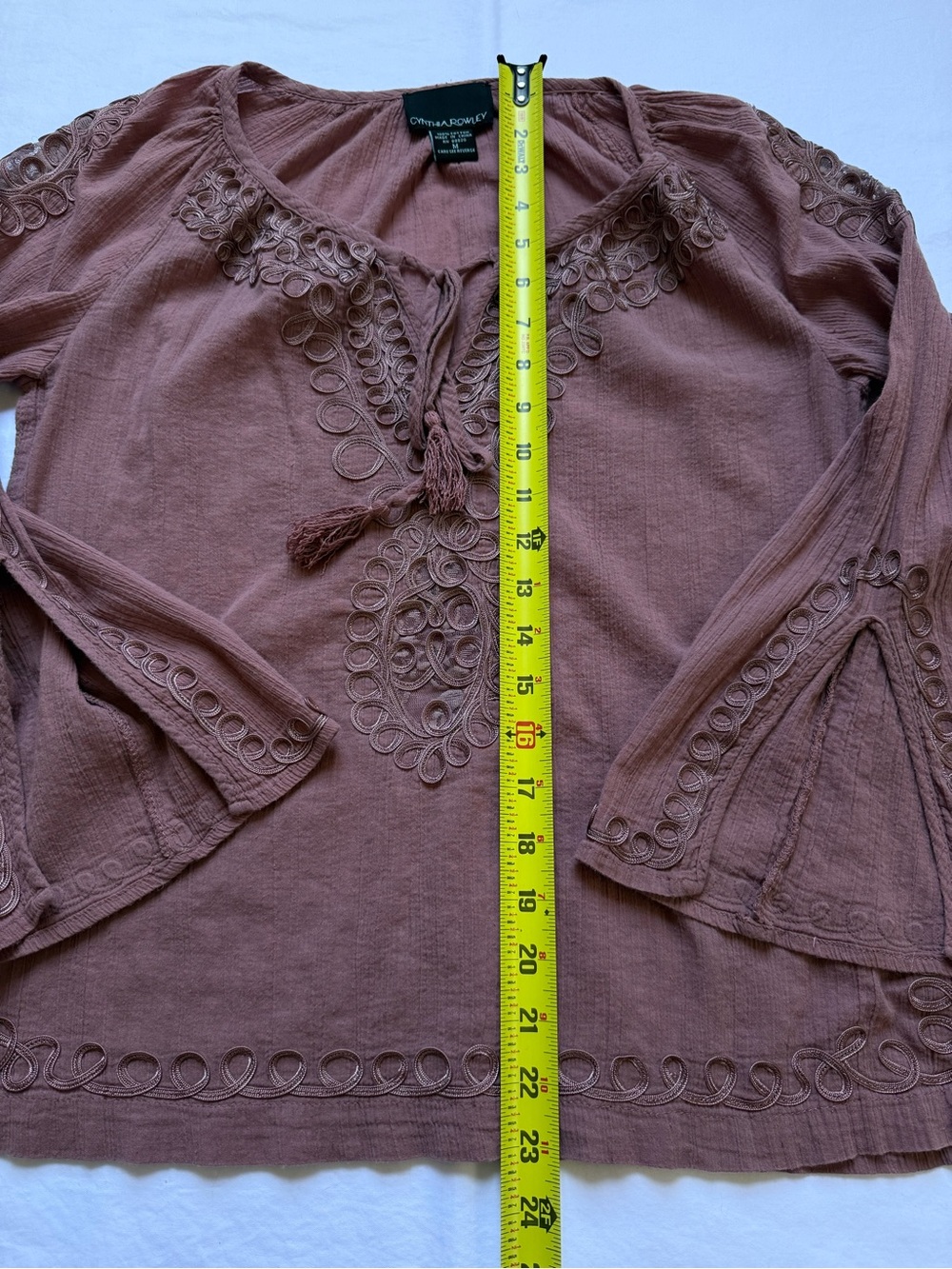Cynthia Rowley Dusty Rose Cotton Blouse - Picture 3 of 5